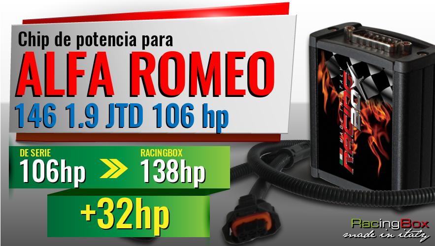 Chip de potencia Alfa Romeo 146 1.9 JTD 106 hp aumento de potencia