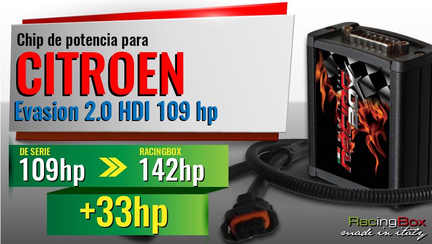 Chip de potencia Citroen Evasion 2.0 HDI 109 hp aumento de potencia