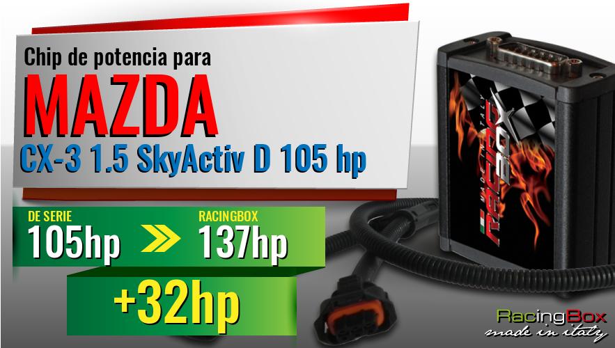 Chip de potencia Mazda CX-3 1.5 SkyActiv D 105 hp aumento de potencia