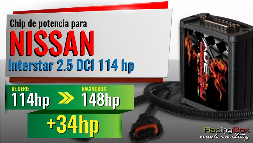 Chip de potencia Nissan Interstar 2.5 DCI 114 hp aumento de potencia