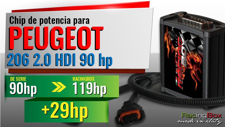 Chip de potencia Peugeot 206 2.0 HDI 90 hp aumento de potencia