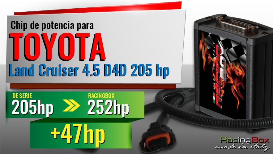 Chip de potencia Toyota Land Cruiser 4.5 D4D 205 hp aumento de potencia