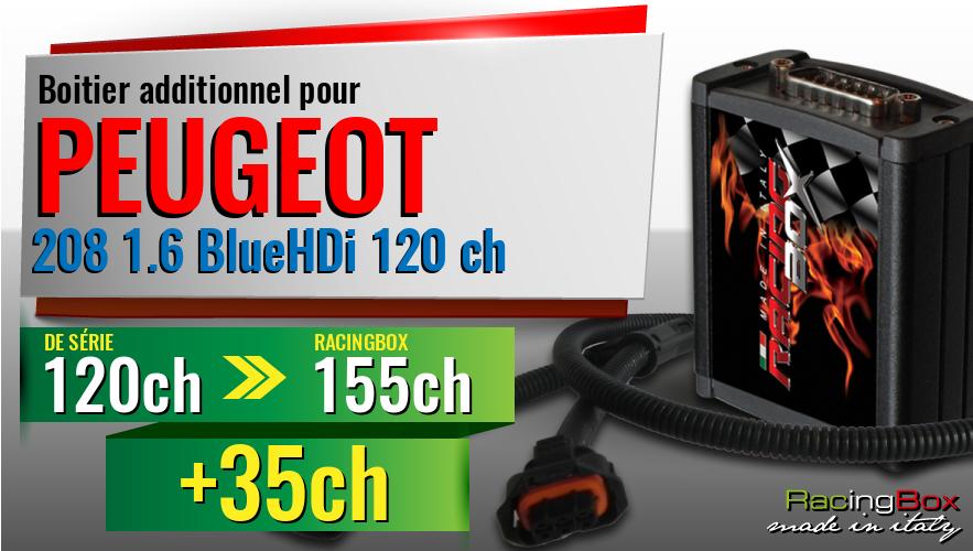 Boitier additionnel Peugeot 208 1.6 BlueHDi 120 ch augmentation de puissance