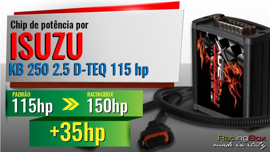 Chip de potência Isuzu KB 250 2.5 D-TEQ 115 hp aumento de potência