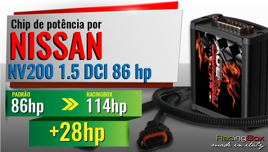 Chip de potência Nissan NV200 1.5 DCI 86 hp aumento de potência