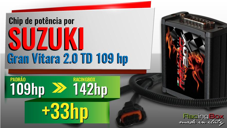 Chip de potência Suzuki Gran Vitara 2.0 TD 109 hp aumento de potência