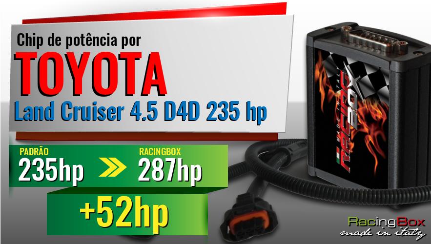 Chip de potência Toyota Land Cruiser 4.5 D4D 235 hp aumento de potência