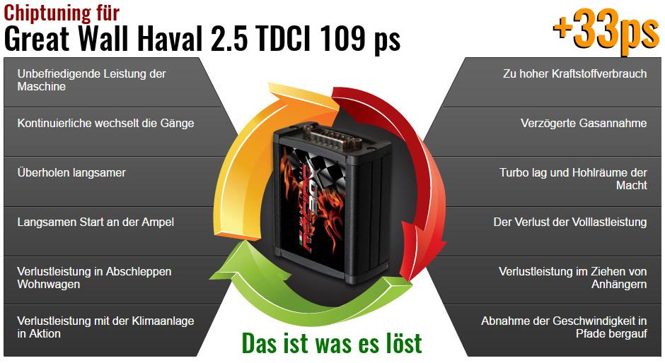 Chiptuning Great Wall Haval 2.5 TDCI 109 ps das ist was es löst